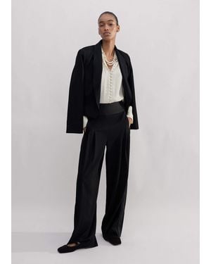 ME+EM Fluid Wool-Blend Tuxedo Trousers - Black