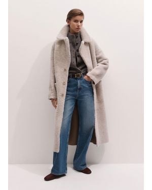 ME+EM Reversible Shearling Coat + Belt - Natural