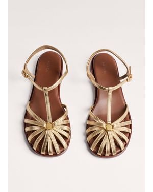 ME+EM Caged T-Bar Sandal - Metallic