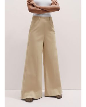 ME+EM High Waist Wide-Leg Trouser - Natural
