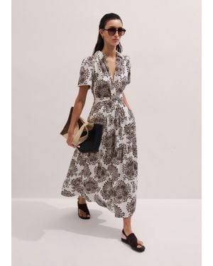 ME+EM Cheesecloth In-Full-Bloom Print Maxi Dress + Belt Soft - Natural