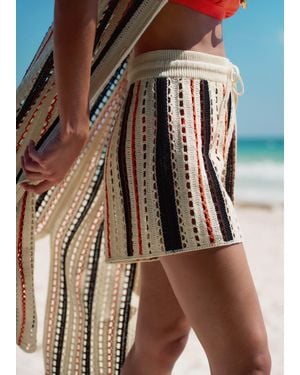 ME+EM Stripe Knit Shorts - Brown