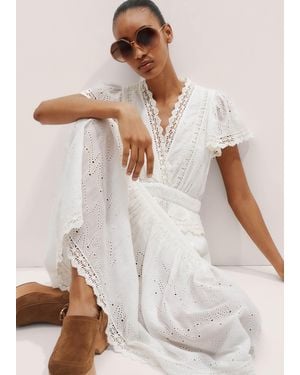 ME+EM Modern Zig Zag Broderie Maxi Dress - White