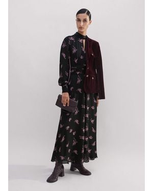 ME+EM Silk Scattered Floral Print Maxi Dress/Fresh - Multicolour