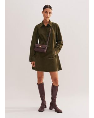ME+EM Soft Cord Mini Dress - Green