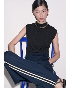 ME+EM Sleeveless Drape Top - Blue