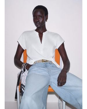 ME+EM Open Placket Swing Top - Blue