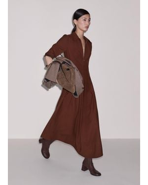 ME+EM Fit And Flare Maxi Shirt Dress - Brown