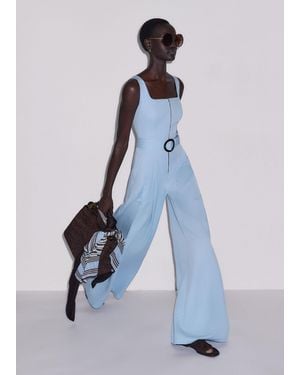 ME+EM Event Ready Tailored Jumpsuit + Belt - Blue