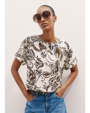 ME+EM Silhouette Print Box Tee - Natural