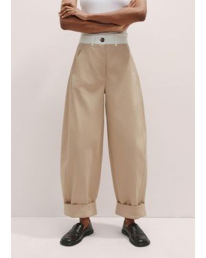 ME+EM Contrast Waist Tapered Chino - Natural