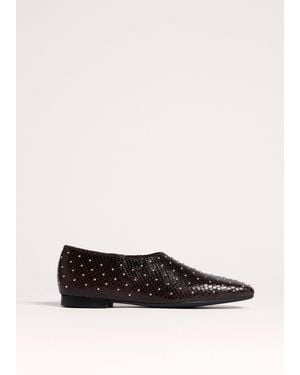 ME+EM Studded Slim Square Slipper - Black