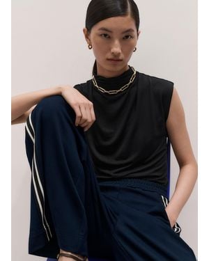 ME+EM Sleeveless Drape Top - Blue