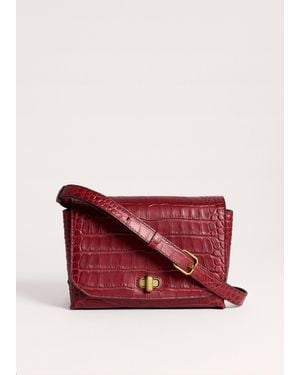 ME+EM Croc Print Clutch + Crossbody Bag - Red