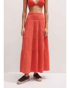 ME+EM Cheesecloth Tiered Maxi Skirt
