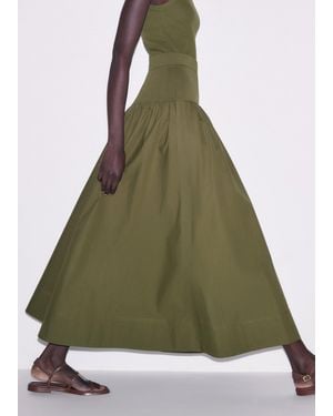 ME+EM Mixed Media Full Maxi Skirt - Green