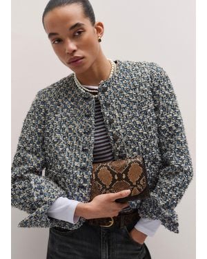 ME+EM Boxy Crop Tweed Jacket - Gray