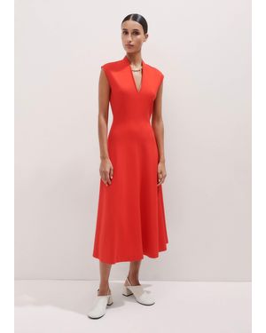 ME+EM Travel Tailoring Seam Detail Midi Dress - Red