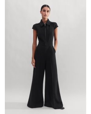 ME+EM Textured Jumpsuit - Black