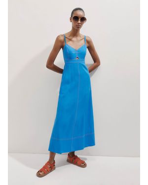 ME+EM 2-In-1 Linen-Blend Maxi Dress - Blue