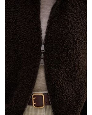 ME+EM Teddy Merino Bouclé Two-Way Zip Vest - Black