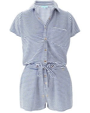 Melissa Odabash Cheryl Stripe Playsuit - Blue