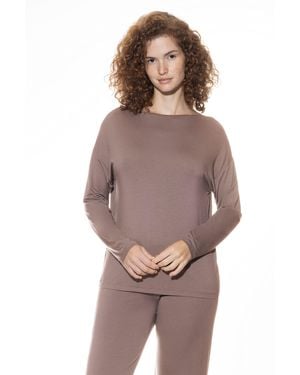 Mey Langarm-Shirt Serie Pure Chic Milk`n Coffee - Braun
