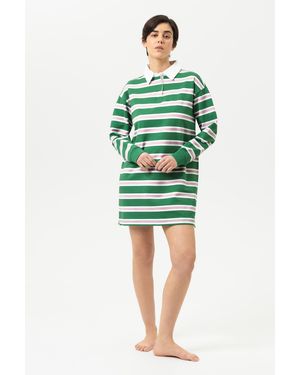 Mey Sweat Dress Serie Touchline Stripes Lucky Green - Grün