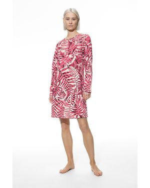 Mey Nachthemd langarm SERIE TROPIC LEAVES French Fuchsia - Rot