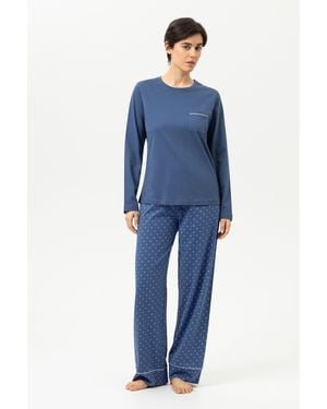 Mey Anzug lang Serie Polka Dreams Midnight Dust - Blau