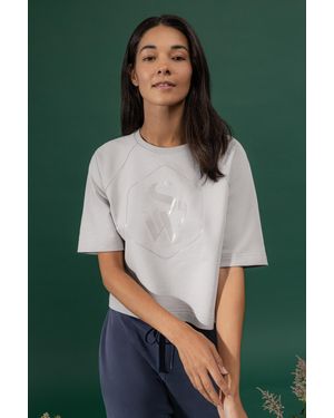 Mey Sweat T-Shirt Serie Cozy Mineral Grey - Weiß