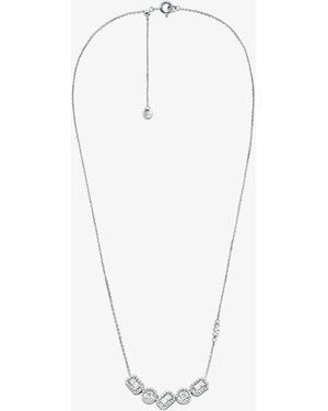 Michael Kors Precious Metal-Plated Sterling Pavé Necklace - White