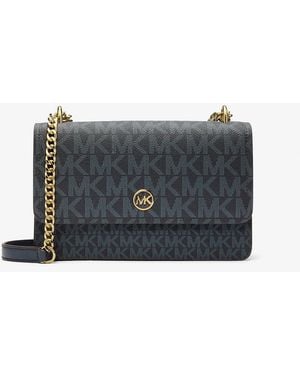 Michael Kors Outlet Mkbolso De Hombro Abbott Mediano Con Logotipo - Gris