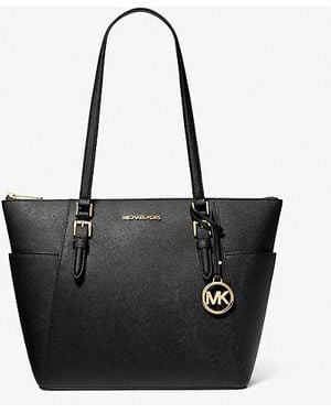 Michael Kors Mk Taryn Large Leather Tote Bag in Black Lyst