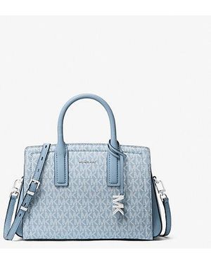 MICHAEL Michael Kors Laila Small Signature Logo Satchel - Blue