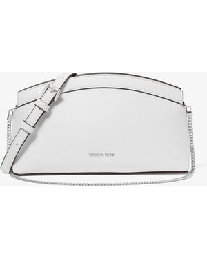 MICHAEL Michael Kors Mk Athena Small Leather Convertible Clutch - White