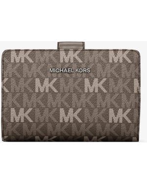 Michael Kors Jet Set Travel Medium Signature Logo Billfold Wallet - Gray