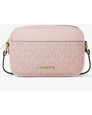 Michael Kors Outlet Mkbandolera Para Cámara Jet Set Pequeña Con Logotipo - Rosa