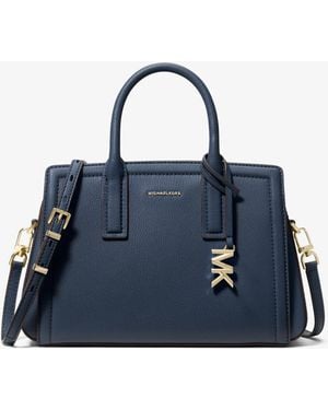MICHAEL Michael Kors Mk Laila Small Pebbled Leather Satchel - Blue