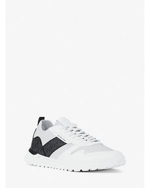 Michael Kors Dax Stretch Knit And Signature Logo Sneaker - White