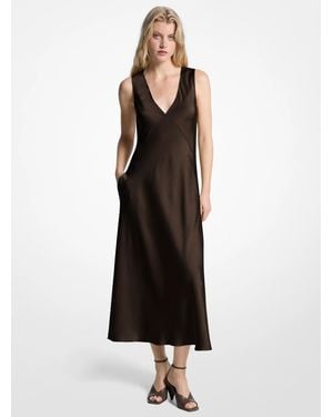 MICHAEL Michael Kors Mk Satin Midi Dress - Black