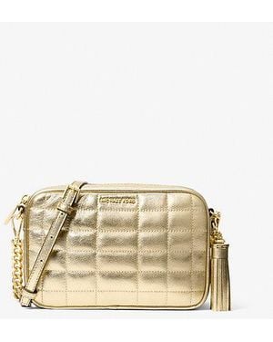 MICHAEL Michael Kors Mk Jet Set Medium Quilted Metallic Leather Crossbody Bag - Natural