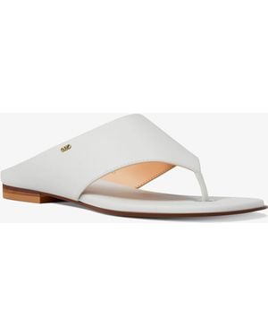 Michael Kors Alster Leather Thong Sandal - White