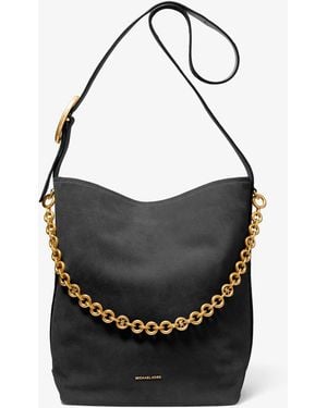 Michael Kors Nolita Large Suede Bucket Tote Bag - Black