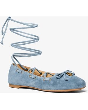 MICHAEL Michael Kors Mk Shae Flex Suede Ballet Flat - Blue