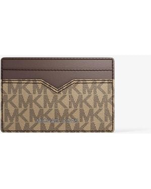 Michael Kors Mk Hudson Logo Card Case - Grey