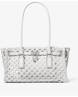 MICHAEL Michael Kors Mk Hamilton Moderne Small Hand-Woven Satchel - White