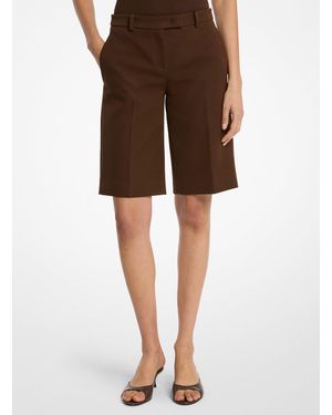 Michael Kors Mk Sculptural Cotton City Shorts - Brown