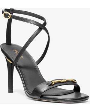 MICHAEL Michael Kors Mk Lena Leather Sandal - Black