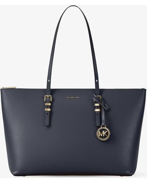 MICHAEL Michael Kors Mk Quinn Large Pebbled Leather Tote Bag - Blue